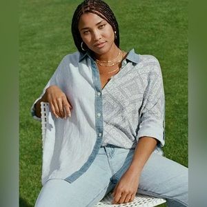 AE Oversized Button-Up Beach Shirt XL